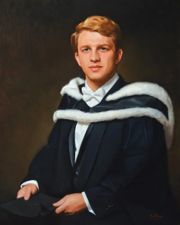 Stratton Oil painting of an Oxford Graduate by Hazel Morgan